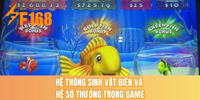 Hệ thống sinh vật biển và hệ số thưởng trong game